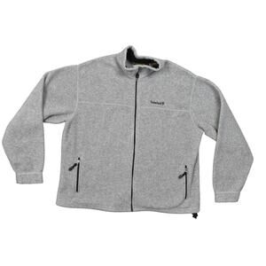 Timberland Men's 2XL Gray Classic Jacket Polyester Zip Pockets Fleece Warm